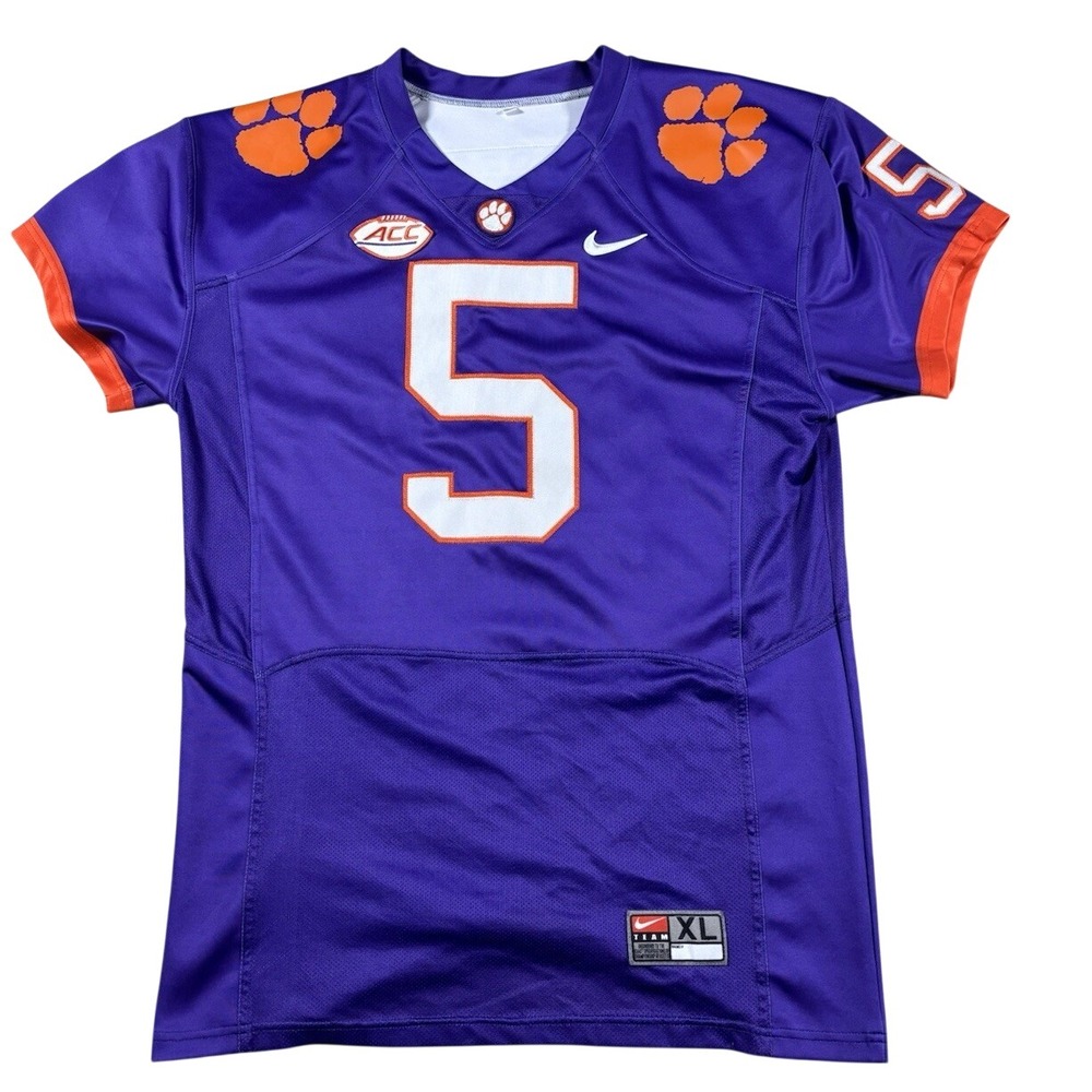 DJ Uiagalelei Clemson Jersey #5 Purple Nike Sewn Letters Nameplate Mens Size XL